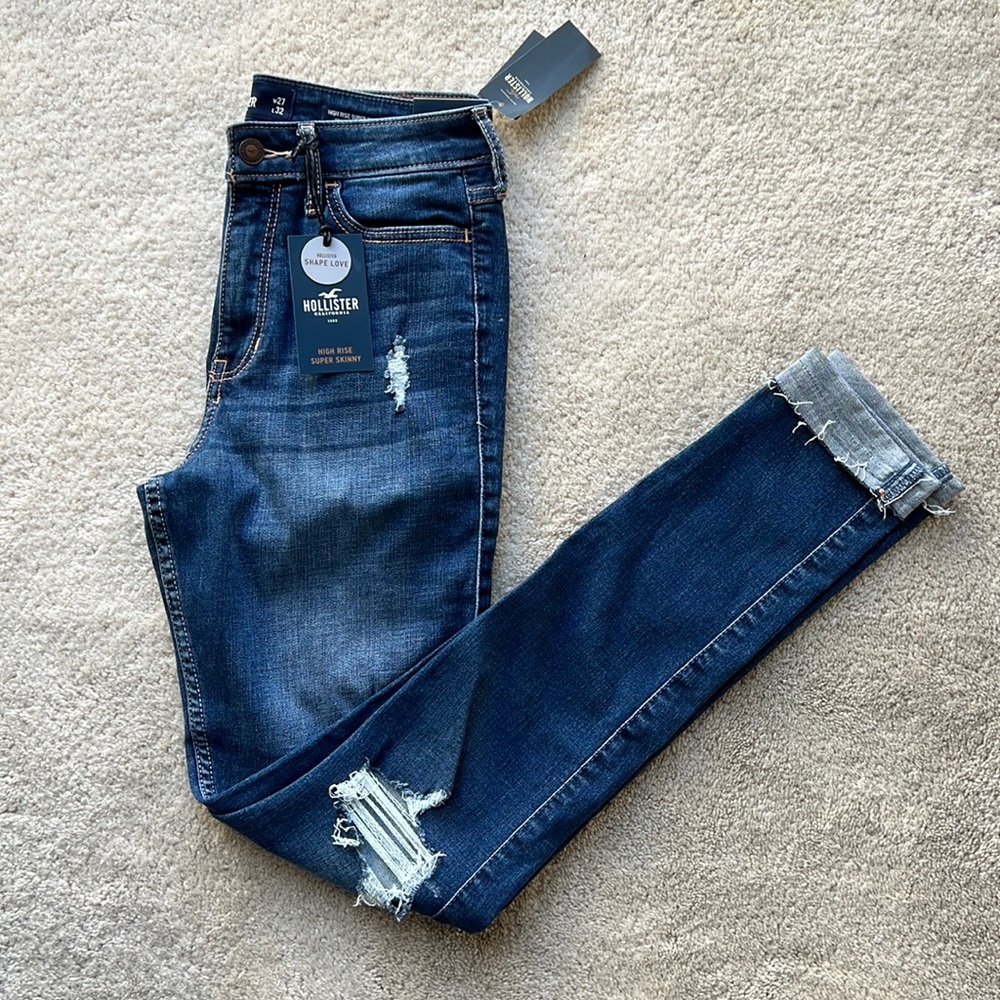 Hollister High Rise Super Skinny Distressed Jeans